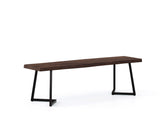 Aster Live Edge Solid Wood Dining Bench, Dark Walnut (150cm)